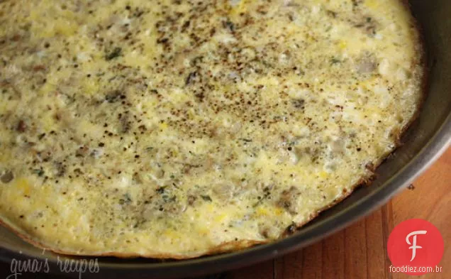 Cogumelo-chalota Frittata