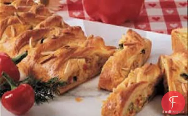 Strudel de legumes com frango salgado