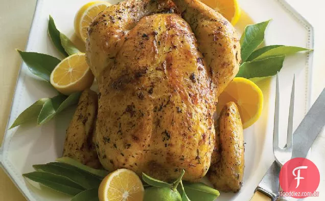 Frango assado com molho de chalota de limão Meyer
