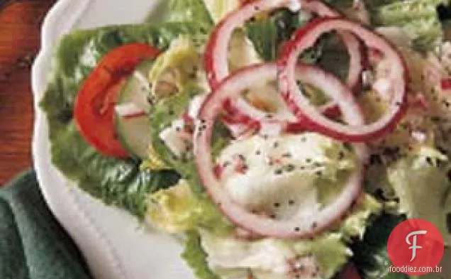 Salada Verde com Molho de Sementes de Papoula