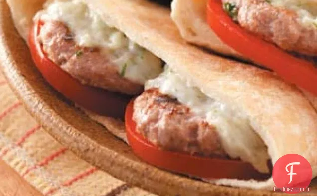 Mini hambúrgueres gregos