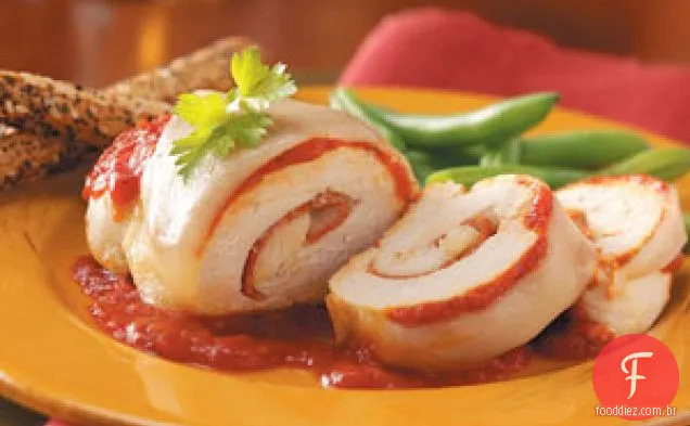 Rolinhos de Pizza de Frango