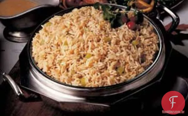 Pilaf de arroz com ervas picantes