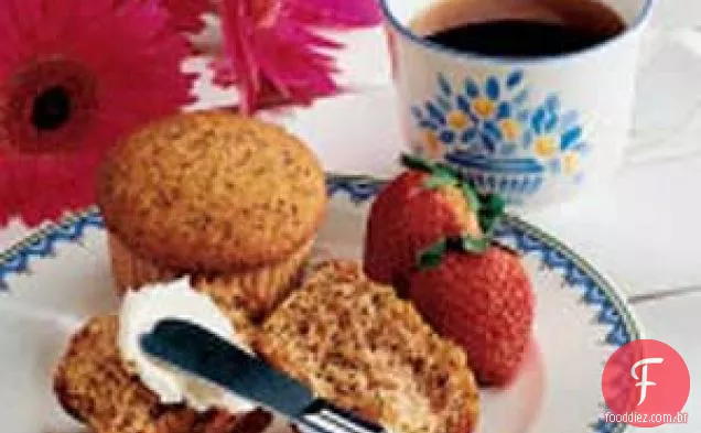 Muffins De Semente De Papoila De Pêssego