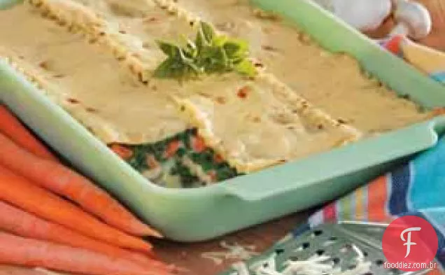 Lasanha de legumes com espinafre