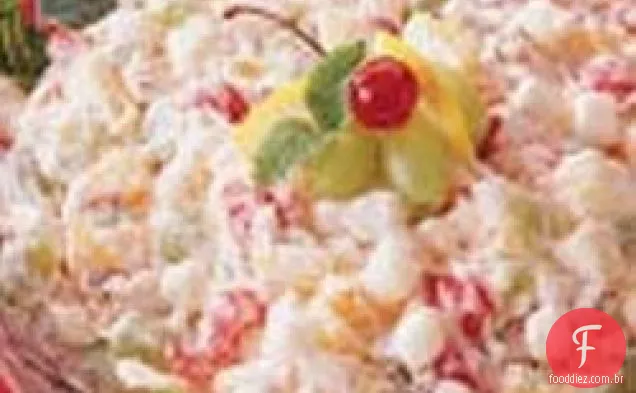 Salada de frutas com marshmallow