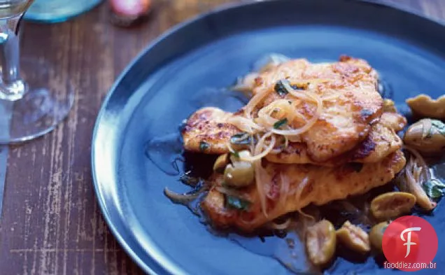 Frango com limão com azeitonas