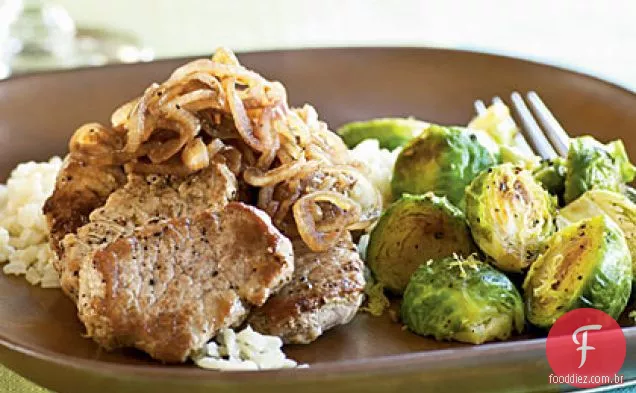Carne de porco balsâmica com chalotas