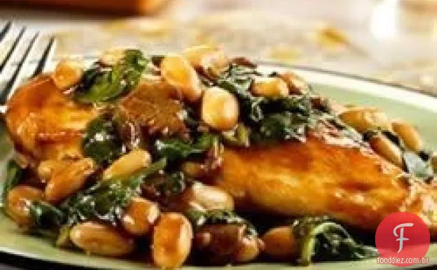 Frango Balsâmico com Feijão Branco e Espinafre