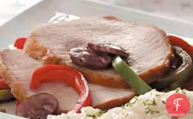 Lombo de porco com pimentão