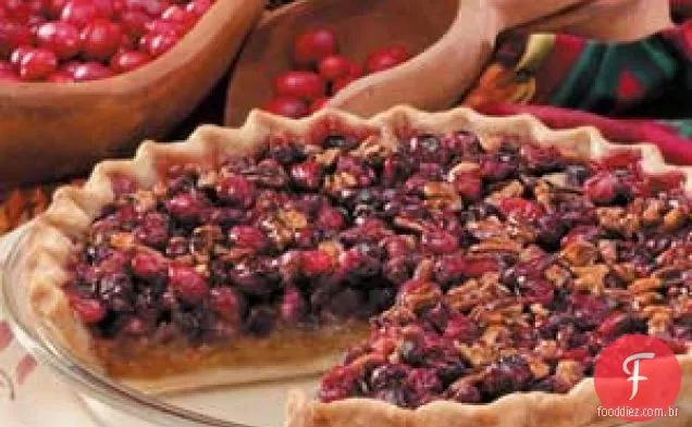 Torta de Nozes e Cranberry