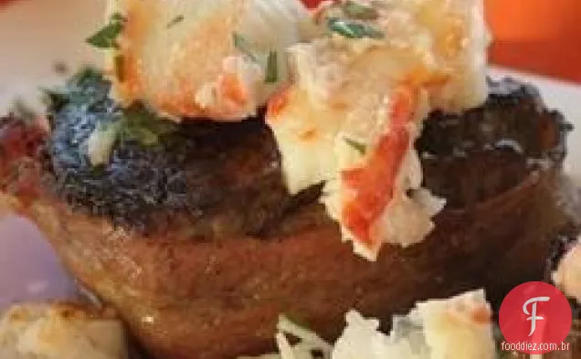 Filetes grelhados de carne de caranguejo de dar água na boca