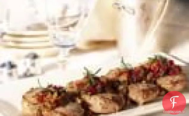 Costeletas De Porco Com Chalota Assada, Tomate E Alecrim Sabor