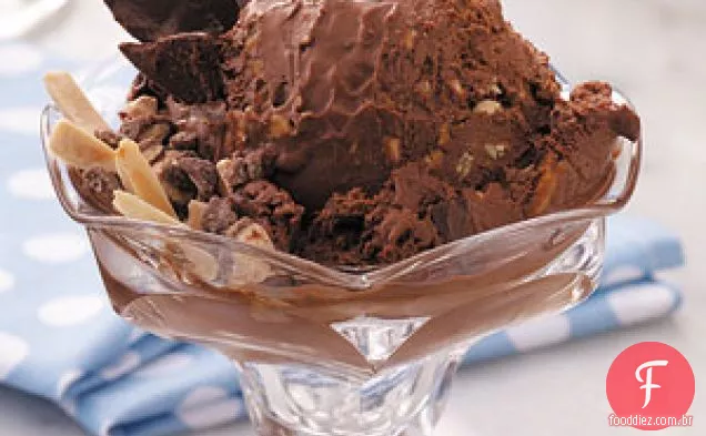 Sorvete crocante de chocolate