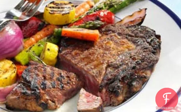 Ribeyes grelhados caribenhos