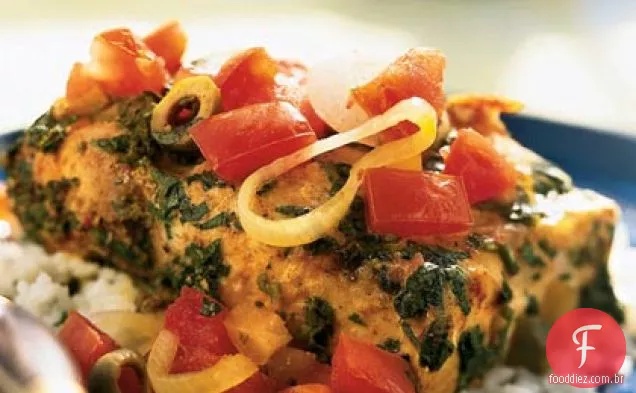 Tagine de peixe com limão e tomate preservados