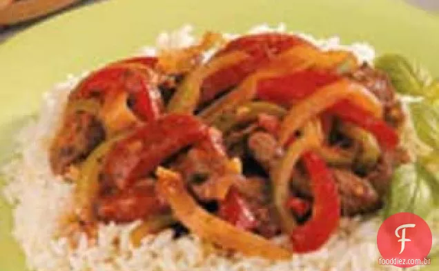 Carne com Pimentões Doces
