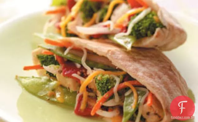 Pitas de Frango Vegetariano