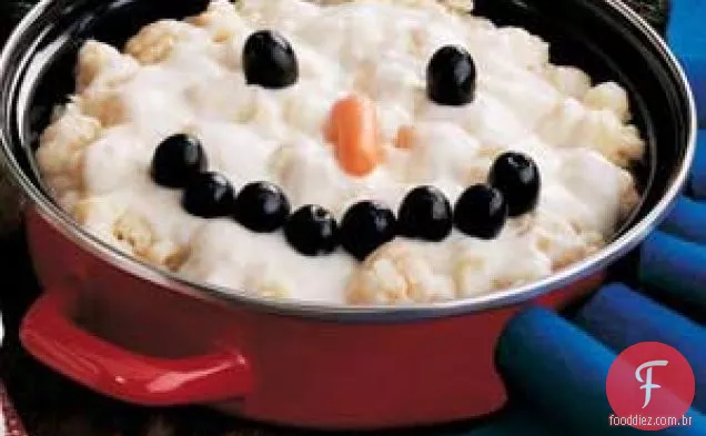 Boneco de neve de couve-flor
