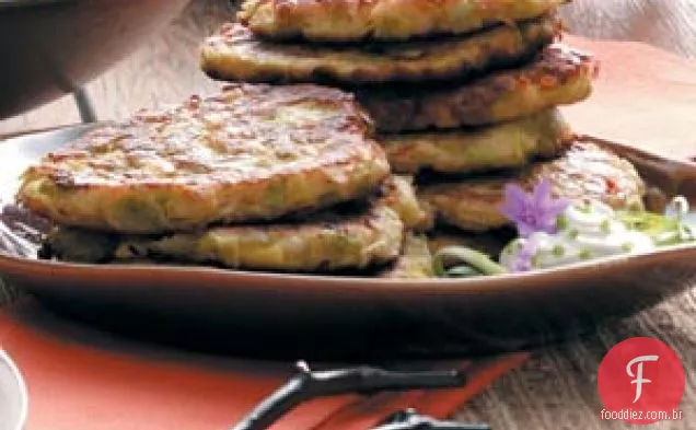 Panquecas de batata com alho-poró