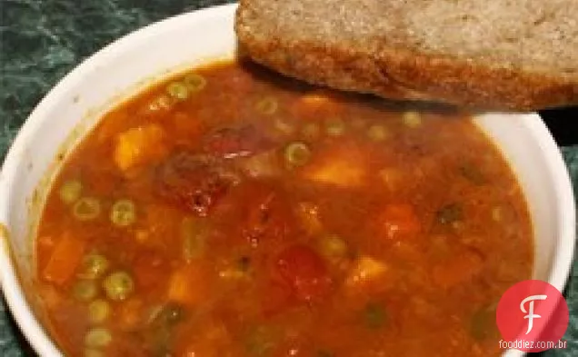 Gumbo vegetariano assado no fogo