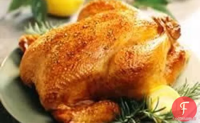 Frango assado com limão e alecrim