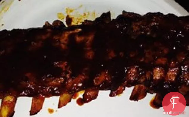 Costelas de porco assadas no churrasco