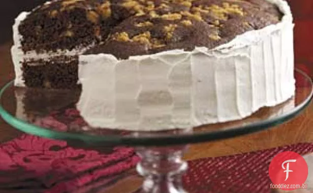 Bolo de chocolate com cobertura de migalhas