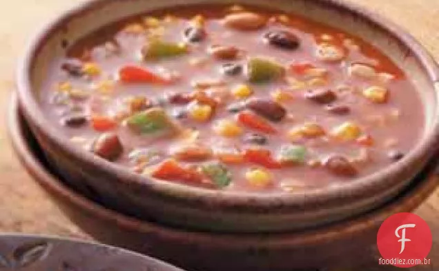 Chili mexicano de feijão e cevada