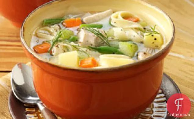 Sopa de macarrão com frango da mamãe