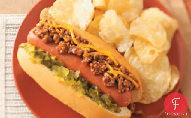 Cachorros-quentes com chili