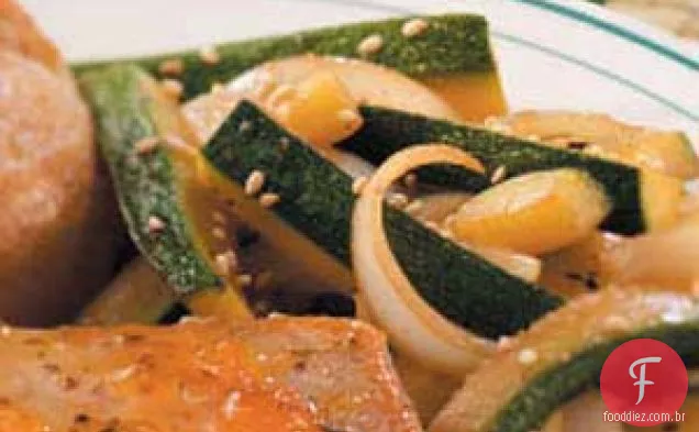 Abobrinha Teriyaki e Cebola