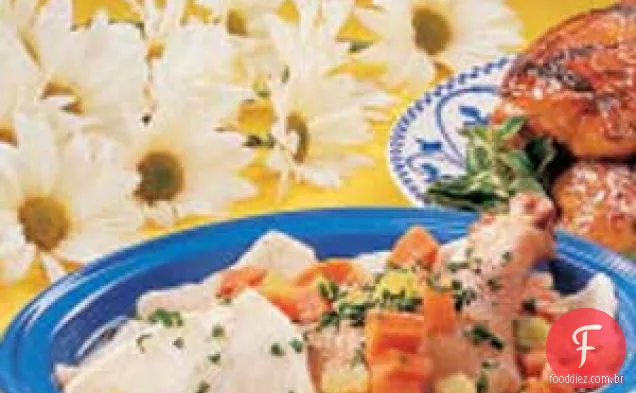 Frango com bolinhos escorregadios