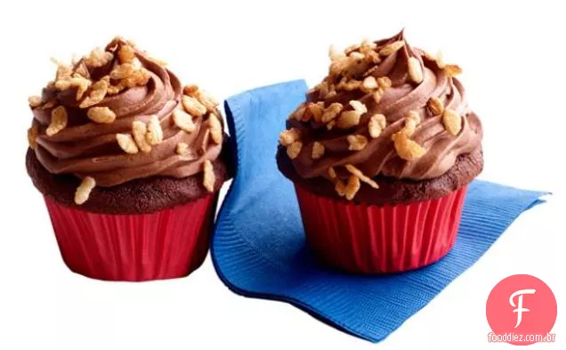 Cupcakes crocantes de chocolate e malte