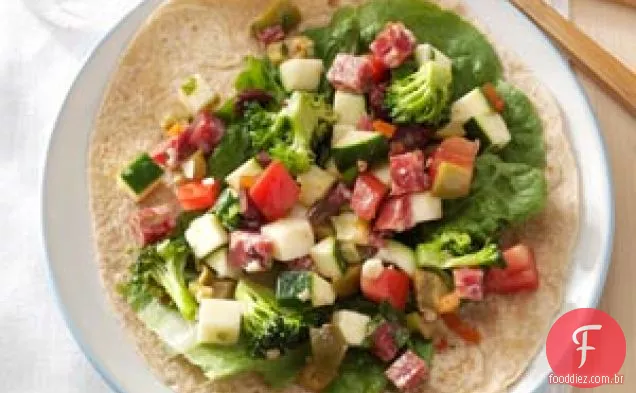 Wraps vegetarianos ao estilo italiano