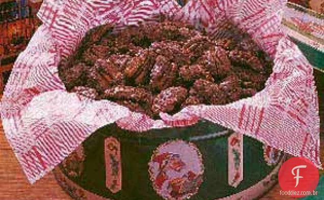 Pecans cobertos com açúcar