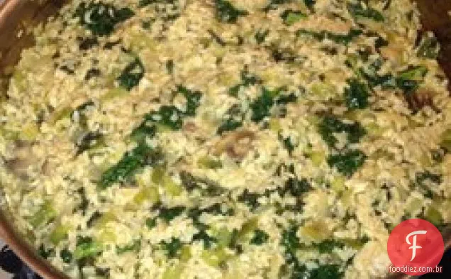 Arroz salteado com couve