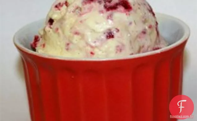 Sorvete de Chocolate Branco e Framboesa