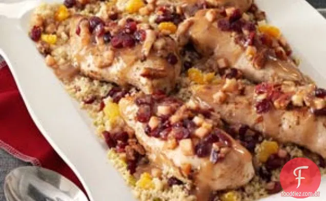 Peitos de Frango Recheados com Quinoa de Cranberry