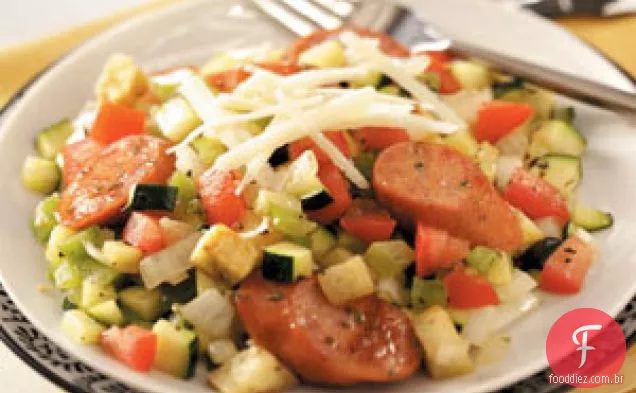 Salsicha Ratatouille salteada