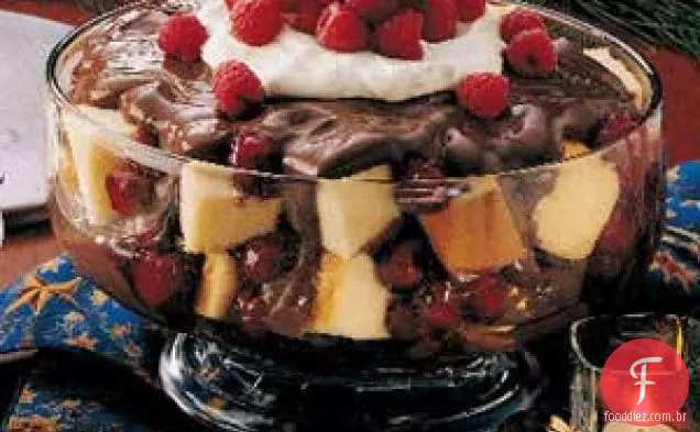 Trifle de Chocolate com Framboesa