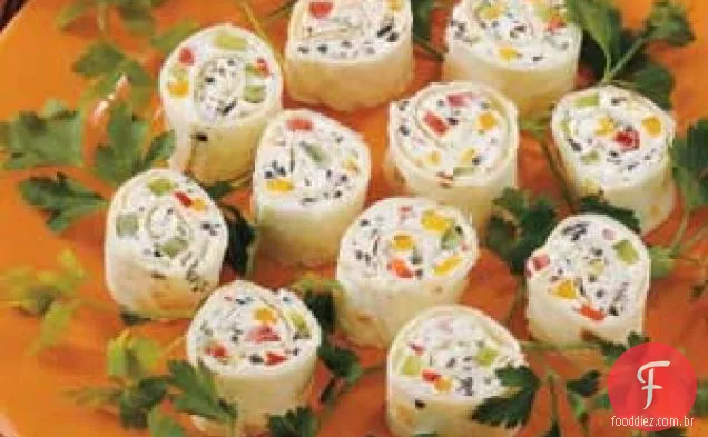 Pinwheels de Azeitona e Pimenta