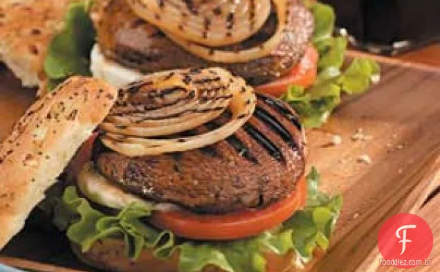 Hambúrgueres de cogumelos Portobello
