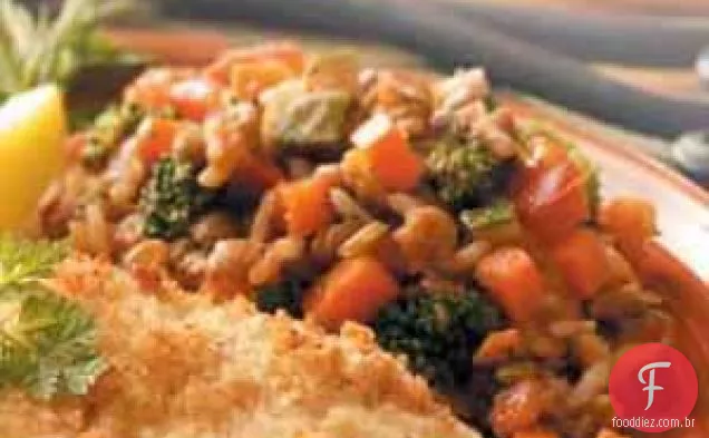Mistura de arroz com lentilhas