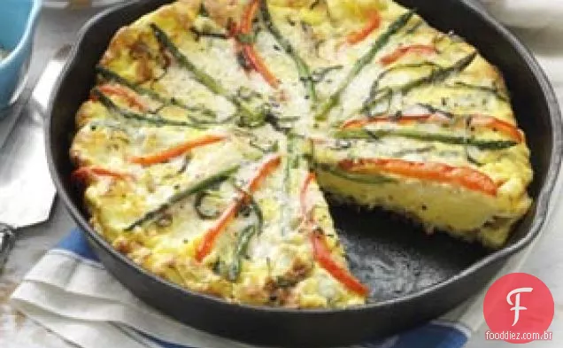 Frittata de Espargos e Pimentão Vermelho