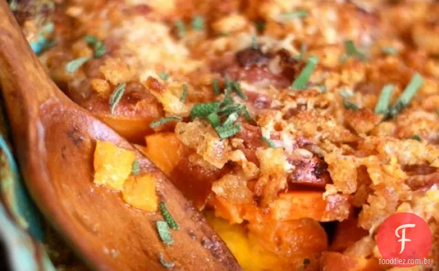 Batata-Doce Gratinada Com Farinha De Rosca Esfumaçada