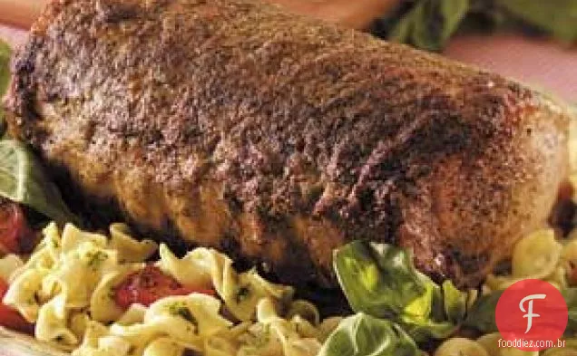 Carne de Porco Assada ao Pesto