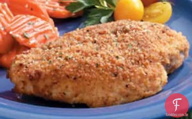 Frango empanado com migalhas