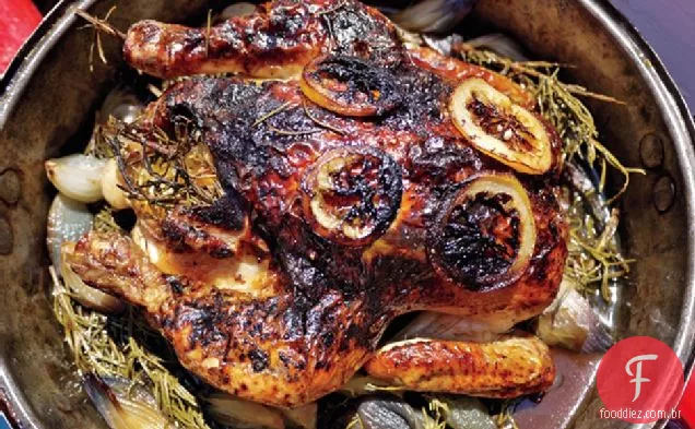 Frango Assado Com Alecrim, Limão E Mel
