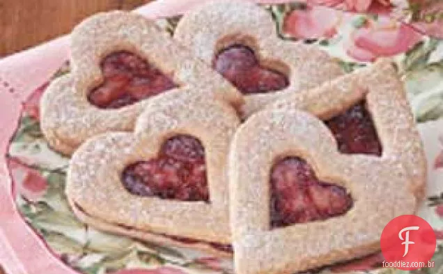 Biscoitos de coração Linzer